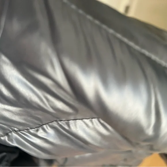 Moncler Gray Puffer Jacket with Coyote Fur Hood
